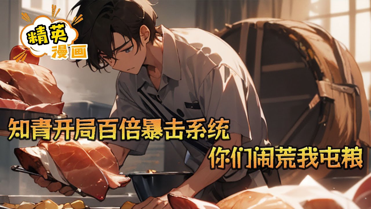 《知青开局百倍暴击系统，你们闹荒我屯粮》 重生到六七十年代，没有吃，没有穿，好在我有一个暴击系统。 恭喜宿主抽到一个鸡腿，暴击一百倍，奖励鸡腿一百个。 哎哟，终于有吃的咯.#小说 #都市 #精英漫画