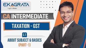 CA INTER | GST | About Subject & Basics - Part 1 | Lecture 1 | CA. Nishant Kumar