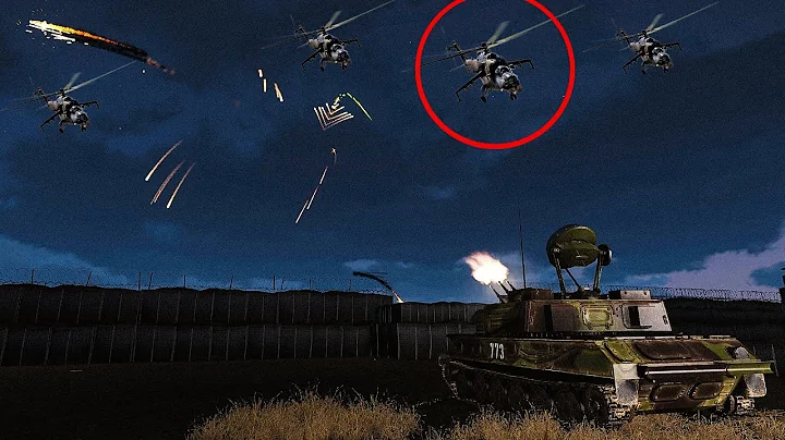 ZSU-23-4 Shilka Anti Air Cannon Shot down Russian Attack Helicopter GunShips - ARMA 3