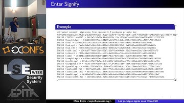 LSE Week - OpenBSD news: package signing and more - Marc Espie