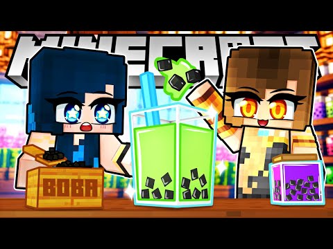 WORKING AT A MINECRAFT  BOBA CAFE!