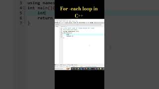 for-each loop or range based loop in cpp. #shorts #ytshorts
