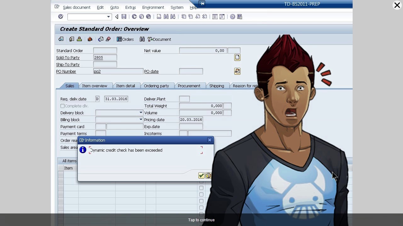 Using SAP Sales Transaction Handling a Credit block YouTube