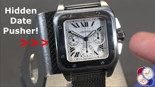 How to set the date on the Cartier Santos XL Chronograph, and other Valjoux 7753 Watches