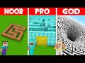 GIANT MAZE HOUSE BUILD CHALLENGE! NOOB BUILD THE BIGGEST MAZE BASE in Minecraft NOOB vs PRO vs GOD!