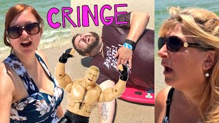 FAIL WHALE EMBARRASSES FAMILY AT THE BEACH! PLAYING TOYS IN PUBLIC GOING FULL CRINGE!