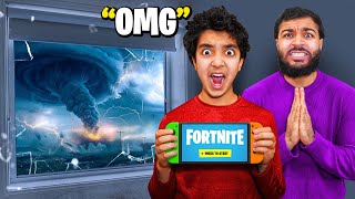 not again.. We Survived Another TORNADO and Played Fortnite 🌪