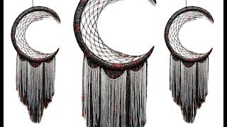 Download Diy Crescent Moon Wall Hanging Tutorial Easy How To Make Half Moon Dreamcatcher Youtube