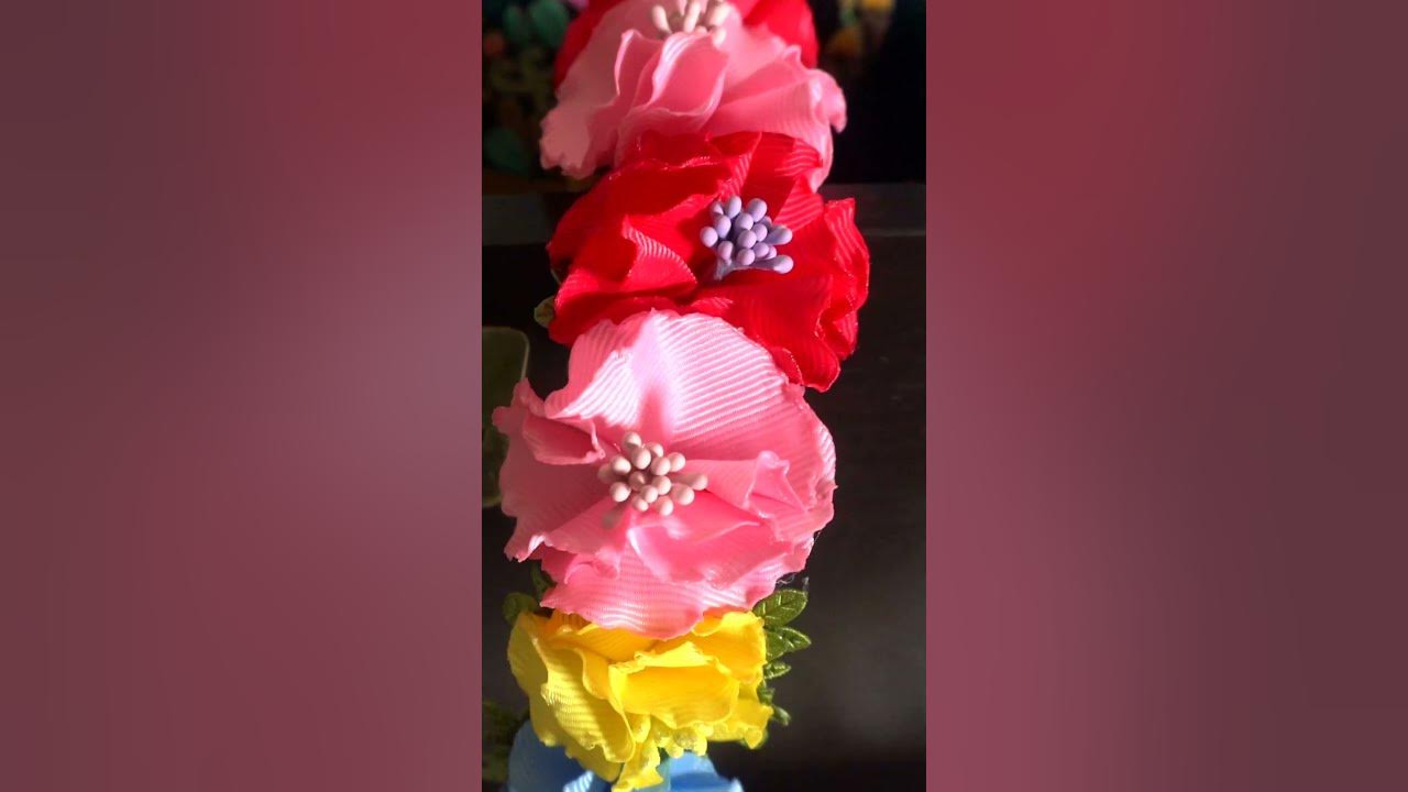 Ободок из маленьких цветов #канзаши #handmade #diy #craft - YouTube