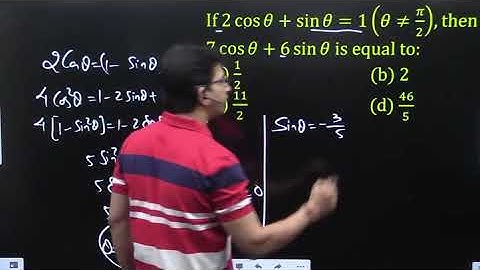 If 2 cos⁡〖θ+sin⁡〖θ=1(θ≠π/2)〗 〗, then 7 cos⁡〖θ+6 sin⁡θ 〗 is equal to ... 👇 | NIMCET | Impetus Gurukul