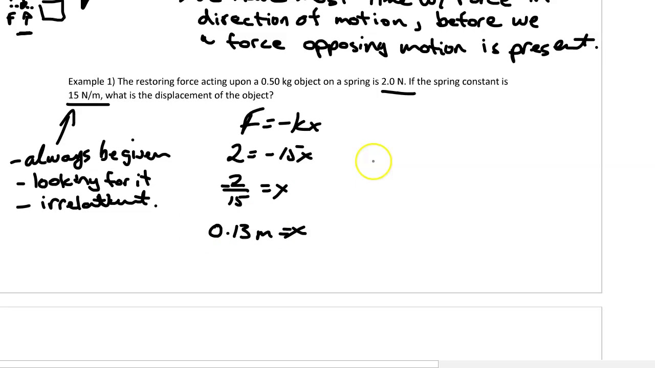Hooke's Law Lesson 6.1c (P20) YouTube