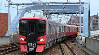 名鉄3500系.9100系(3529F+9126F)準急新鵜沼行き 常滑線常滑到着.発車