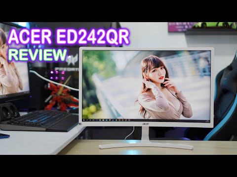 Review màn hình Acer ED242QR cong và màu trắng