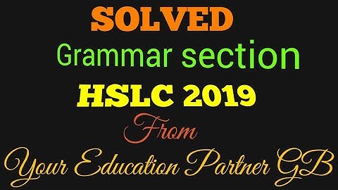 ENGLISH Question paper HSLC 2019 Solved.