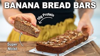 BANANA BREAD PROTEIN BARS | perfect healthy snack or breakfast (grain & dairy free!)