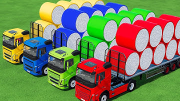 LOADER OF COLORS! TRANSPORTING COTTON w/ COLORED VOLVO TRUCKS & AUTO LOADER! Farming Simulator 22