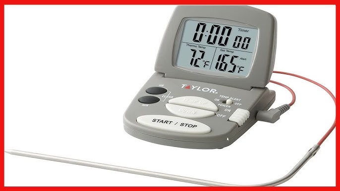 Taylor White Plastic Digital Cooking Thermometer and Timer - 6L Probe