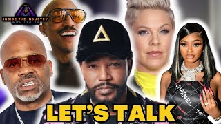 Dame Dash & Cam'Ron Talk Beef in Hip-Hop, Pink Suing Pharrell for Trademark, JT Argues With Fan on X