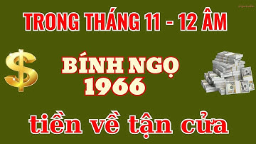 Tháng 11 - 12 Âm: Bính Ngọ 1966: TIỀN VỀ CẢ TỶ! Dấu hiệu của KẾT THÚC viên mãn?