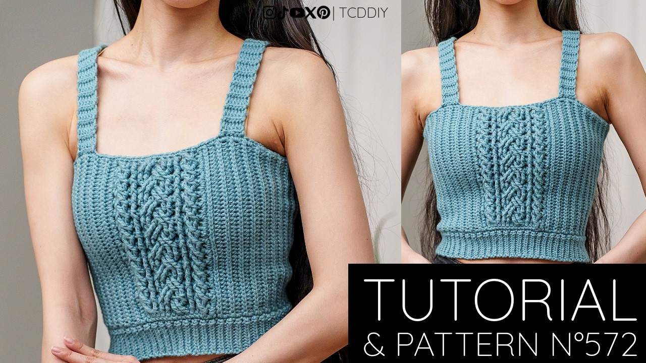 How to Crochet a Cable Stitch Cropped Tank | Pattern & Tutorial DIY