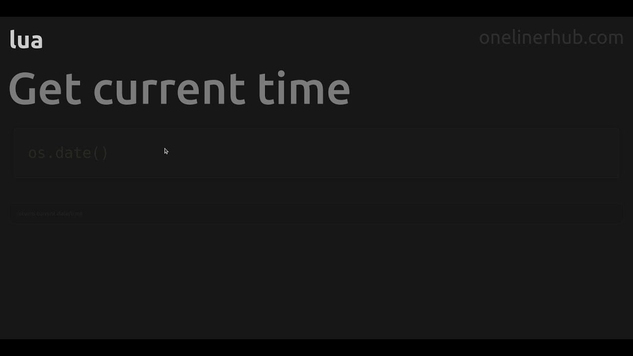 Get current time #lua - YouTube