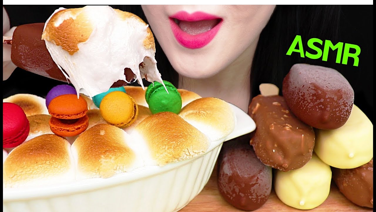 ASMR MAGNUM CHOCOLATE ICE CREAM + SMORES DIP 매그넘 초콜릿 아이스크림 + 스모어딥 먹방