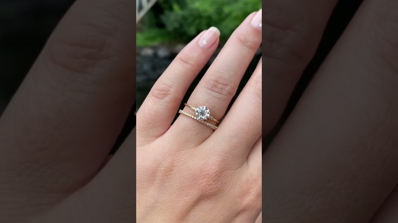 True Promise Round Moissanite Ring in Classic Golden Glow