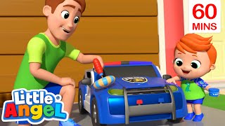 Car Wash Song | Little Angel Best Cars & Truck Songs For Kids | Moonbug Kids