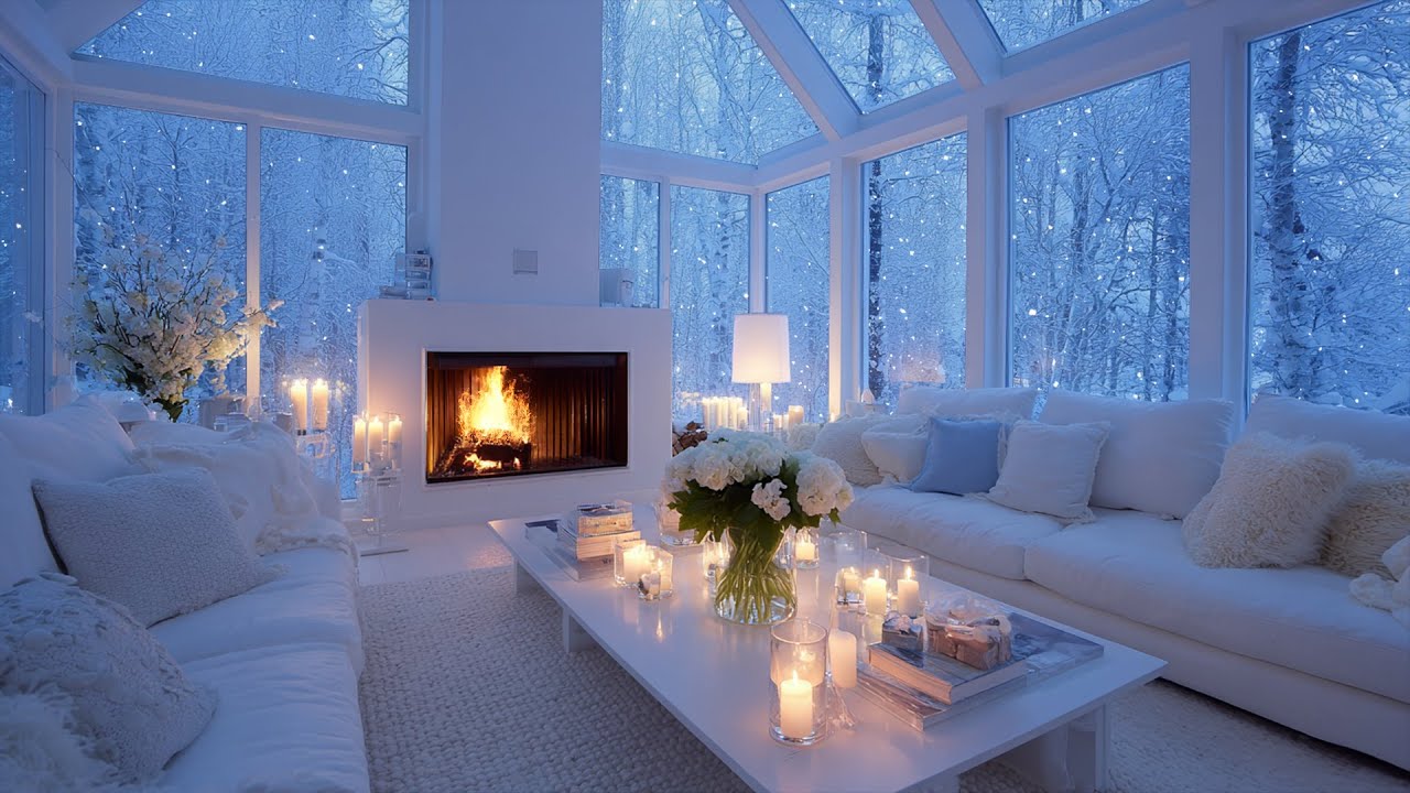 Piano Moving Softly Within Winter Glow ❄️ A Still and Peaceful Space for Focus