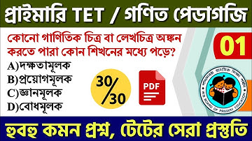 গণিত পেডাগোজি | Maths Pedagogy for Primary TET 2022 | Set 01 | Maths Pedagogy in Bengali | WB TET