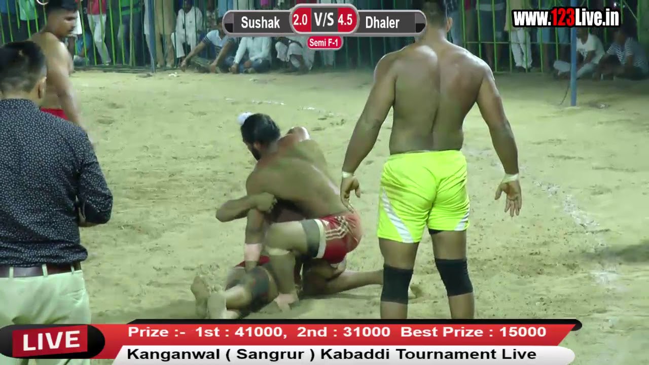 1st SemiFinal Kanganwal ( Sangrur ) Kabaddi Turnament Live 16 Oct 2018/www.123Live.in