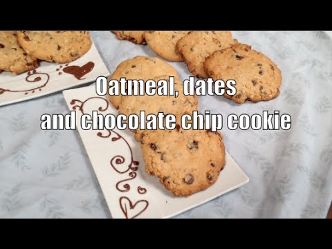 Oatmeal, dates and chocolate chip cookie