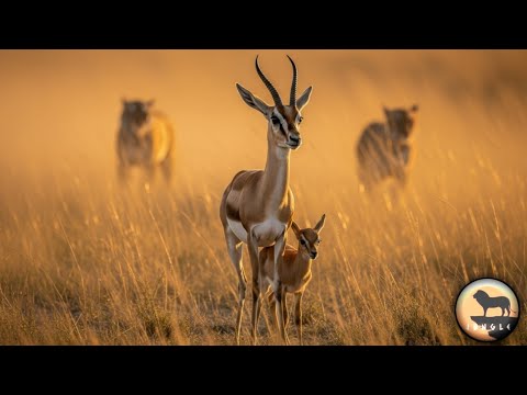 غزالة تضحي بنفسها من اجل صغيرتها وتعرض نفسها للافتراس من الفهود الصيادة