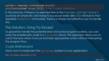 How to Troubleshoot IndexError: string index out of range in Python Tkinter Treeview Selection