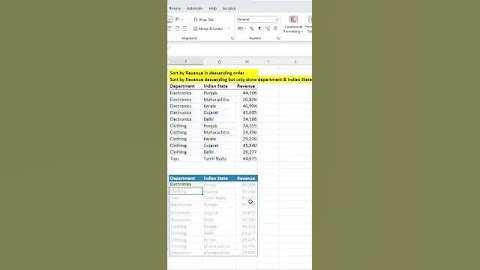 Using the formula Sortby() to sort a table in excel #exceltips