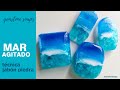 DIY Gemstone soap technique - mar agitado jabón piedra