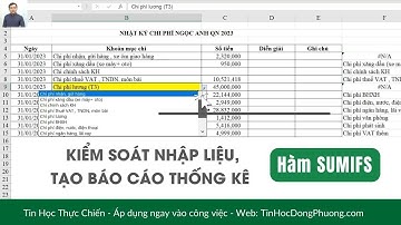 Kiểm soát nhập liệu, tạo báo cáo thống kê với hàm SUMIFS trong Excel