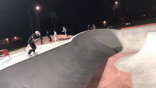 Skateboarding in the bowl Jane Reynolds new skatepark Lancaster