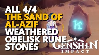 All The Sand Of Al-Azif Weathered Obelisk Rune Stones Genshin Impact