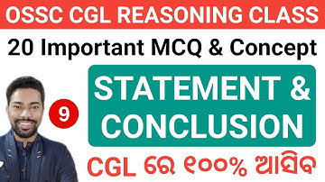 Statement and Conclusion || OSSC CGL Reasoning Class || By Sunil Sir