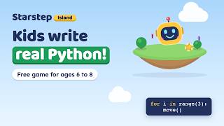 Starstep Island: a free coding game where kids aged 6–8 write real Python