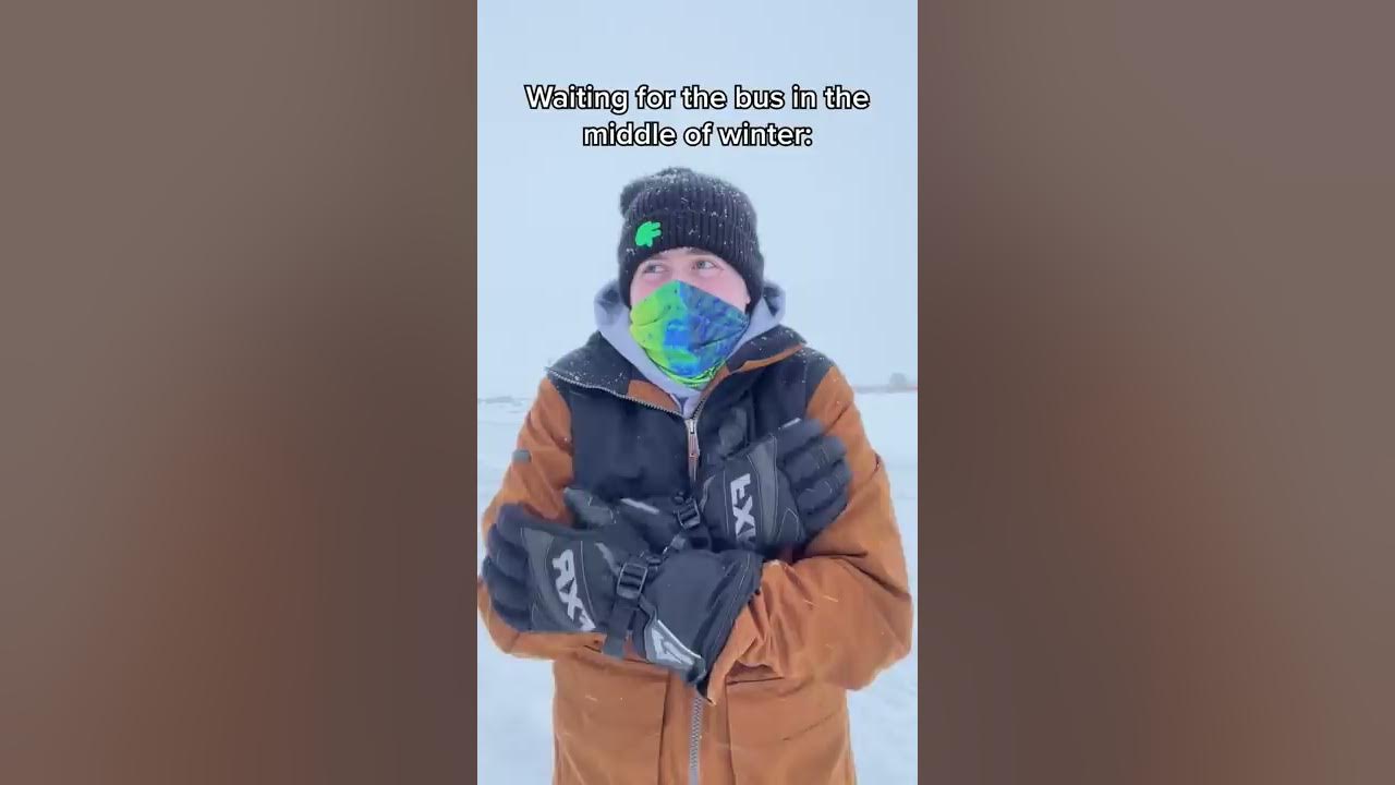 When Your Waiting For The Bus In The Middle Of Winter #Shorts - YouTube