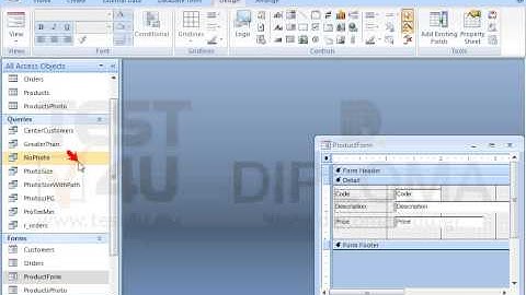 Locate the Detail section of the ProductForm form and insert a new text box without control...