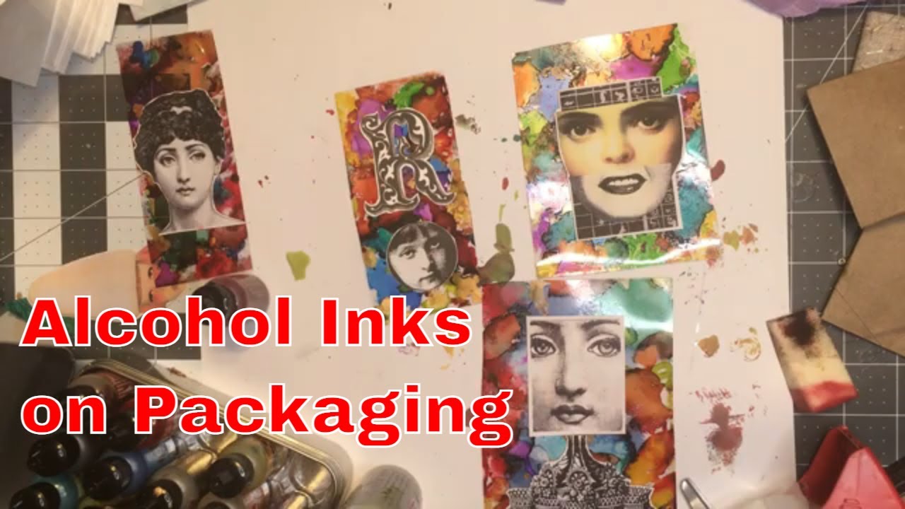 Upcycled Packaging with Alcohol Inks ~ Susan Taylor Brown Inspired ~ DancesWithPitBulls ~