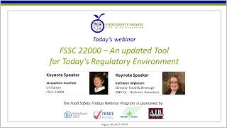 FSSC 22000 – An updated Tool for Today’s Regulatory Environment