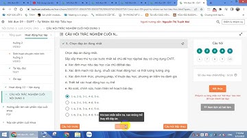ĐÁP ÁN CÂU HỎI TRẮC NGHIỆM CUỐI NỘI DUNG 3 MODUN9 TNXH