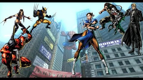 Deadpool & Wolverine & X-23 vs Chun-Li & Wesker & Spencer | Marvel vs Capcom 3 (PS3)