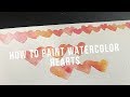 How to paint watercolor hearts  speed paint