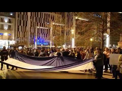 Nicaragüenses en Zaragoza, España, protestan contra el régimen orteguista