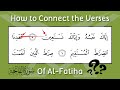 How to connect the verses of surah alfatiha  tajweed